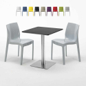 Pistachio sort cafebord sæt: 2 Ice farvet stole og 60cm kvadratisk bord Udsalg