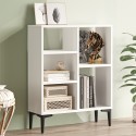 Lav reol i hvidt design bogreol med 3 hylder 69x25x88cm Lydia Kampagne