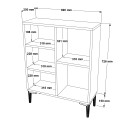 Lav reol i hvidt design bogreol med 3 hylder 69x25x88cm Lydia Udvalg