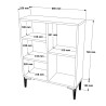 Lav reol i hvidt design bogreol med 3 hylder 69x25x88cm Lydia Udvalg