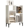 Lav reol i hvidt design bogreol med 3 hylder 69x25x88cm Lydia På Tilbud