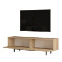Tv-bord i træ 160x36cm 2 låger med rattan-effekt Bayeaux Rabatter