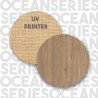 Tv-bord i træ 160x36cm 2 låger med rattan-effekt Bayeaux Udvalg
