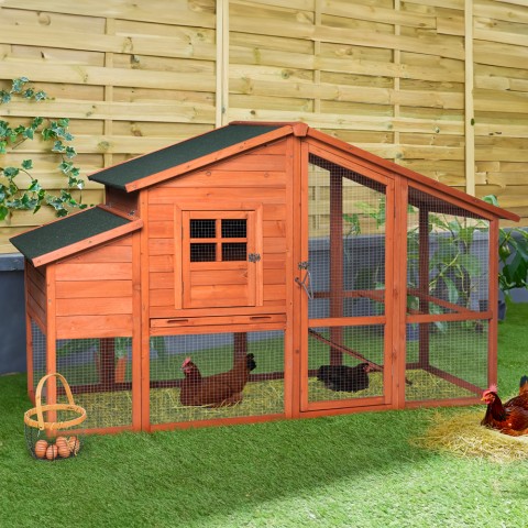 Hønsehus til høns i have af 198x75x116 cm. ProntoBeton Kampagne