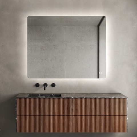 Rektangulært spejl til badeværelset 60x80cm bagbelyst med LED-lys Strokkur M Kampagne