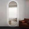 Ovalt vægspejl til stuen 65x170cm med bagbelysning og ramme Reyk Mængderabat
