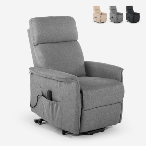 Afslappende elektrisk lænestol til ældre personer med løftefunktion hjul USB Giorgia Tech. Poltrona Relax elettrica per anziani 
