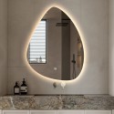 Dråbeformet spejl til badeværelset med LED lys 60x80cm moderne design Vmidur L Tilbud