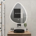Dråbeformet spejl til badeværelset med LED lys 60x80cm moderne design Vmidur L Udsalg