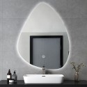 Spejl til badeværelset med dråbeformet design og LED lys 70x90cm Vmidur XL Tilbud