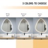 Spejl til badeværelset med dråbeformet design og LED lys 70x90cm Vmidur XL Rabatter