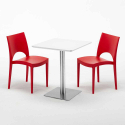 Hazelnut hvid cafebord sæt: 2 Paris farvet stole og 60cm kvadratisk bord Model