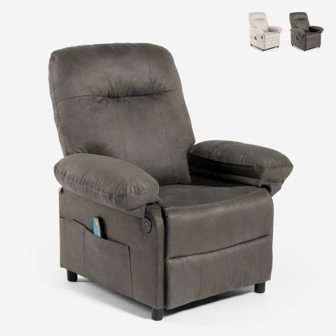Lænestol relax med USB-massagefunktion og fodskammel Noemi Kampagne
