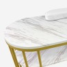 Neglebord hvid marmor guldmetal 110x45x80cm Monika Udsalg