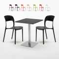 Pistachio sort cafebord sæt: 2 Restaurant farvet stole og 60cm kvadratisk bord Kampagne