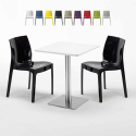 Hazelnut hvid cafebord sæt: 2 Ice farvet stole og 60cm kvadratisk bord Rabatter