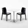 Hazelnut hvid cafebord sæt: 2 Ice farvet stole og 60cm kvadratisk bord Billig