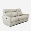 3-personers recliner sofa i moderne grå kunstlæder Kiros Udsalg