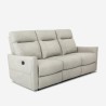 3-personers recliner sofa i moderne grå kunstlæder Kiros Udsalg