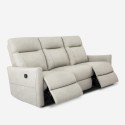 3-personers recliner sofa i moderne grå kunstlæder Kiros Udvalg