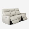 3-personers recliner sofa i moderne grå kunstlæder Kiros Udvalg