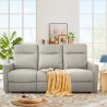 3-personers recliner sofa i moderne grå kunstlæder Kiros 