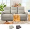 3-personers recliner sofa i moderne grå kunstlæder Kiros På Tilbud