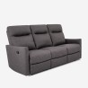 Sofa 3-sæder manuel justerbar relax i moderne grå kunstlæder Kiros Tilbud