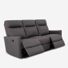 Sofa 3-sæder manuel justerbar relax i moderne grå kunstlæder Kiros Rabatter