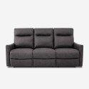 Sofa 3-sæder manuel justerbar relax i moderne grå kunstlæder Kiros Mængderabat