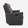 Sofa 3-sæder manuel justerbar relax i moderne grå kunstlæder Kiros Mål