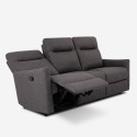 Sofa 3-sæder manuel justerbar relax i moderne grå kunstlæder Kiros Model