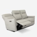 Sofa 3 sæder elektrisk justerbar relax med 2 USB porte i kunstlæder Jovit Mål