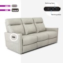 Sofa 3 sæder elektrisk justerbar relax med 2 USB porte i kunstlæder Jovit Rabatter