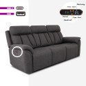 Sofa relax elektrisk 3 sæder justerbar ryglæn 2 USB moderne Savys Rabatter