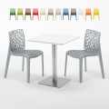 Hazelnut hvid cafebord sæt: 2 Gruvyer farvet stole og 60cm kvadratisk bord Kampagne