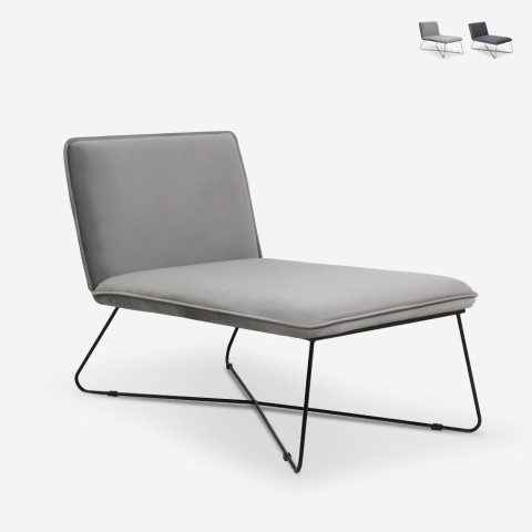 Chaiselong lænestol i velour moderne minimalistisk design Dumas Kampagne