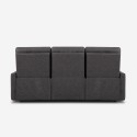Sofa 3-sæder manuel justerbar relax i moderne grå kunstlæder Kiros Omkostninger