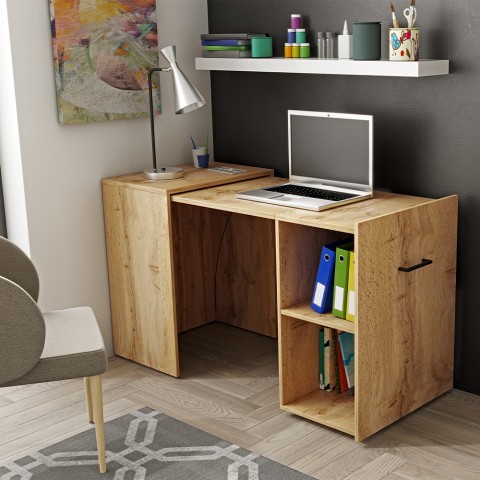 Skjult skrivebord pladsbesparende udtrækkeligt design i egetræ Estevo Kampagne