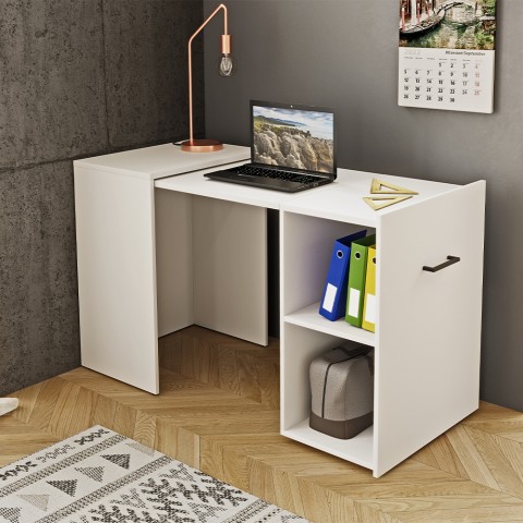 Skjult skrivebord pladsbesparende udtrækkeligt design i hvid Jaxon Kampagne