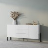 Skænk med 2 skabe 3 skuffer i hvid moderne design til stuen Ducey Udsalg