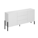 Skænk med 2 skabe 3 skuffer i hvid moderne design til stuen Ducey På Tilbud