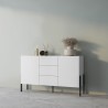 Skænk med 2 skabe 3 skuffer i hvid moderne design til stue og køkken Kinsha Udsalg