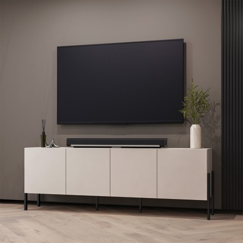 Tv-møbel i moderne design med 4 skabslåger 200x40x69cm beige Givre Kampagne