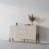 Skænk med 2 skabe 3 skuffer i beige moderne design 154x40x89cm Autrey Udsalg