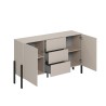 Skænk med 2 skabe 3 skuffer i beige moderne design 154x40x89cm Autrey Tilbud