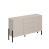 Skænk med 2 skabe 3 skuffer i beige moderne design 154x40x89cm Autrey På Tilbud