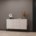 Skænk med 2 skabe 3 skuffer i beige moderne design 154x40x89cm Autrey Kampagne