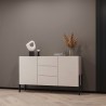 Skænk med 2 skabe 3 skuffer i beige moderne design 154x40x89cm Autrey Kampagne