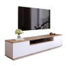 TV bord i moderne design til stuen 3 døre hvid og træ 180cm Nirrat På Tilbud